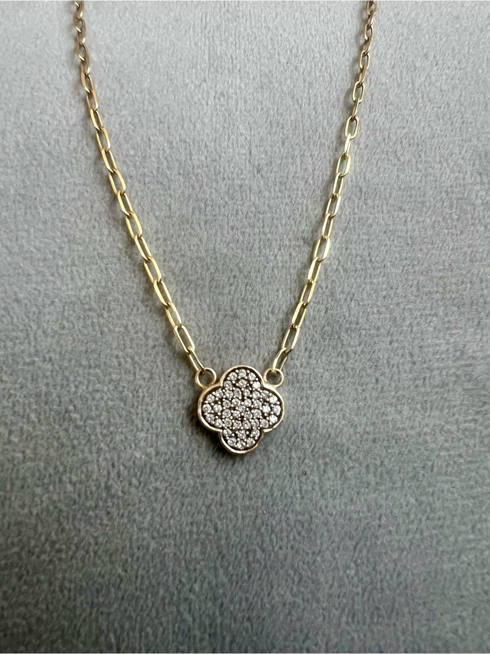 Bloomingdale's Diamond Clover and 14K Gold Necklace